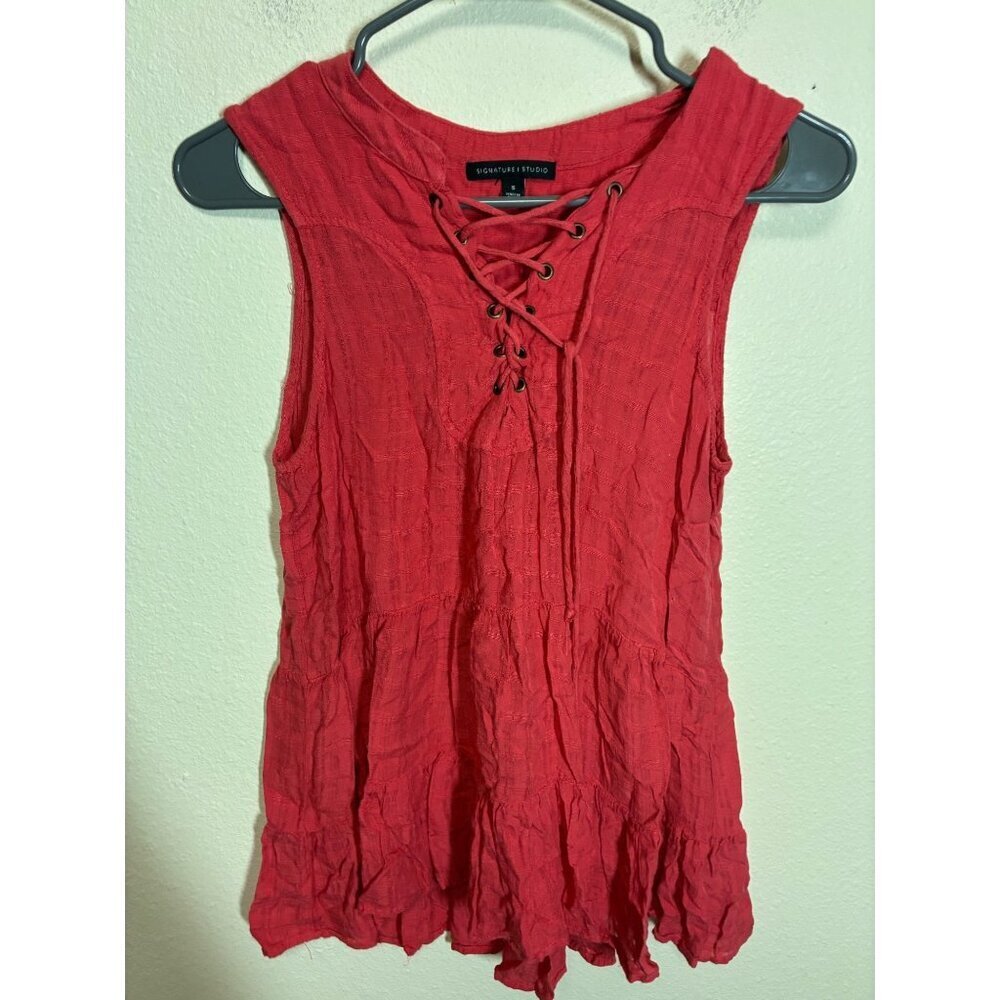 Signature Studio Tank Top Boho Casual Pink Size Small BC10